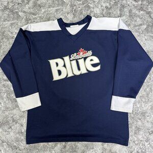 Vintage Labatt Blue Pilsener Hockey Jersey  XL Beer Canada 2-4 Out Of The Blue
